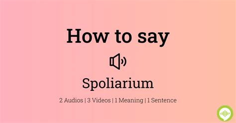 How to pronounce spoliarium in English.